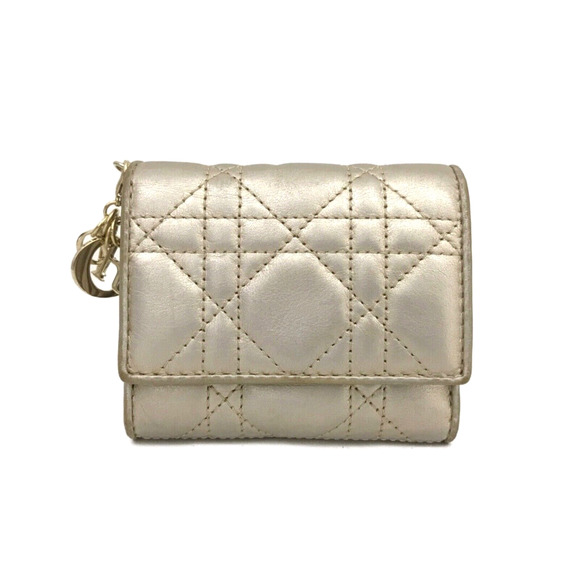 Christian Dior Cannage Leather Trifold Wallet Authentic - Picture 1 of 8